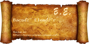 Bacsó Elemér névjegykártya